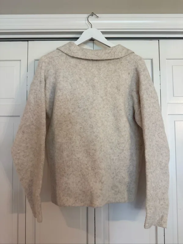 A New Day oatmeal collared polo sweater size small - Image 5