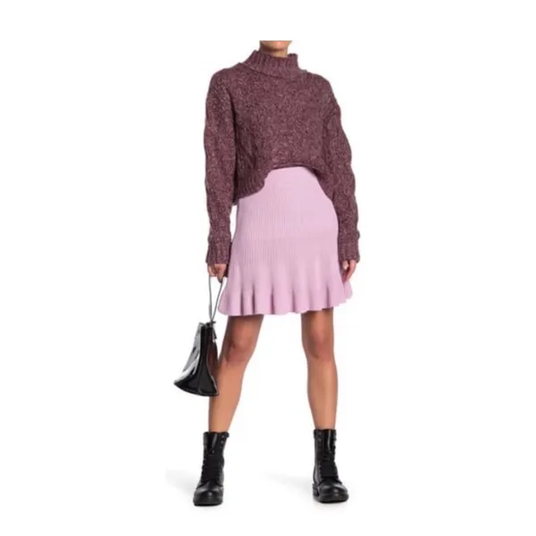 Free People Purple Ribbed Mini Skirt Women’s XS Boho Coquette - Image 8