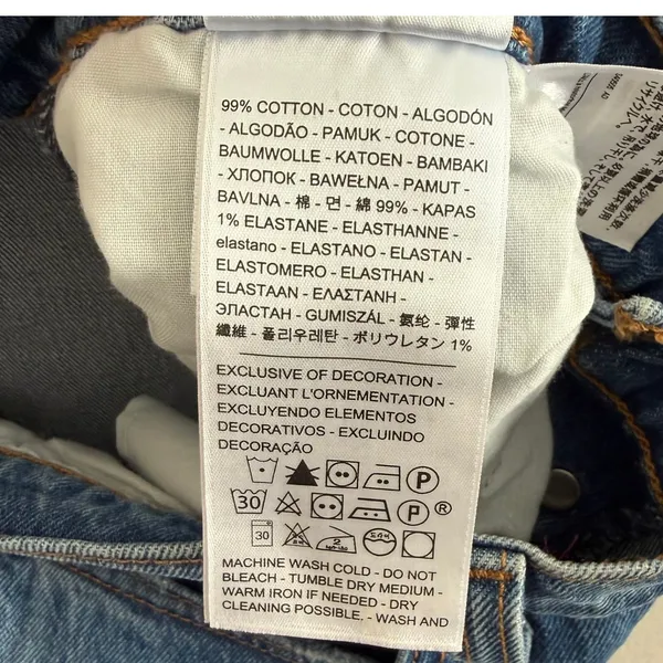 Levis Premium Wedgie Straight High Rise‎ Medium Wash Distressed Jeans Size 28 - Image 8