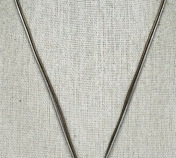 Chico's Double Strand Cord Square Striped Silver Tone Pendant ✨ - Image 7