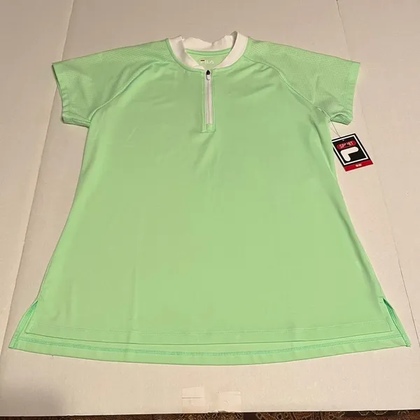 FILA Sport Mint Green bliss short sleeve tru-golf women's large golf shirt NEW‎ - Image 3