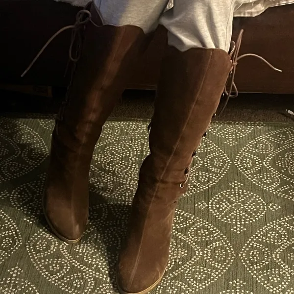 sbicca RARE lace up/ zipper boho suede boots sz 9 - Image 7