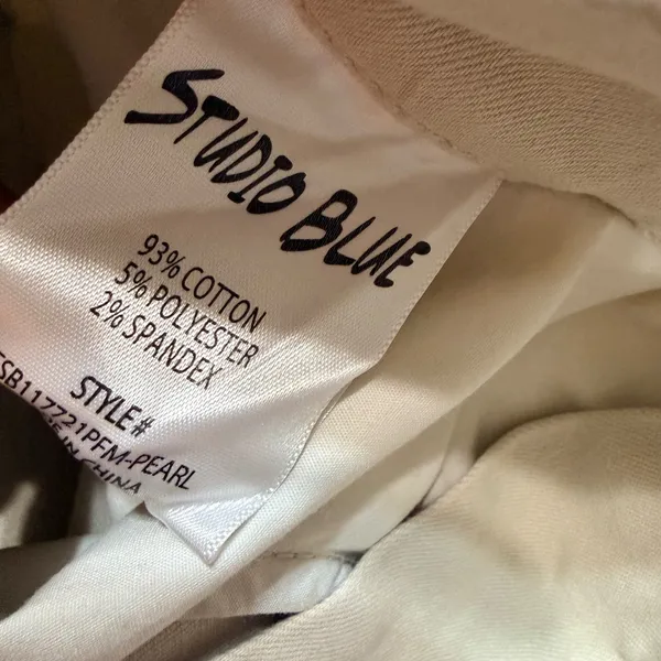 Studio Blue Womens 28P Pearl Beige Cropped Wide Leg High Rise Pants SB117721PFM - Image 6