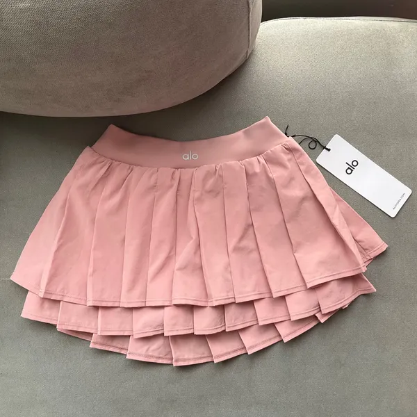 Alo Yoga Double Or Nothing Tennis Skirt Vintage Pink XS - Image 2