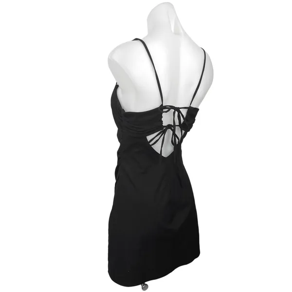 Zara Women's Black Square Neck Strappy Back Camisole Tank Top Mini Dress Size S - Image 3