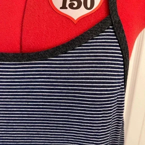 Spaghetti Strap Stripe Hi Lo Tank Top L - Image 4