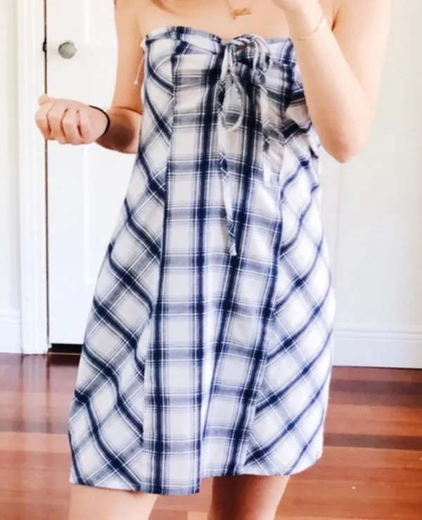 strapless gingham dress - Image 2
