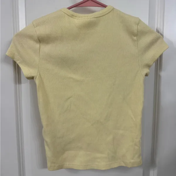 Anthropologie Maeve Yellow Ribbed Knit Top - Image 2