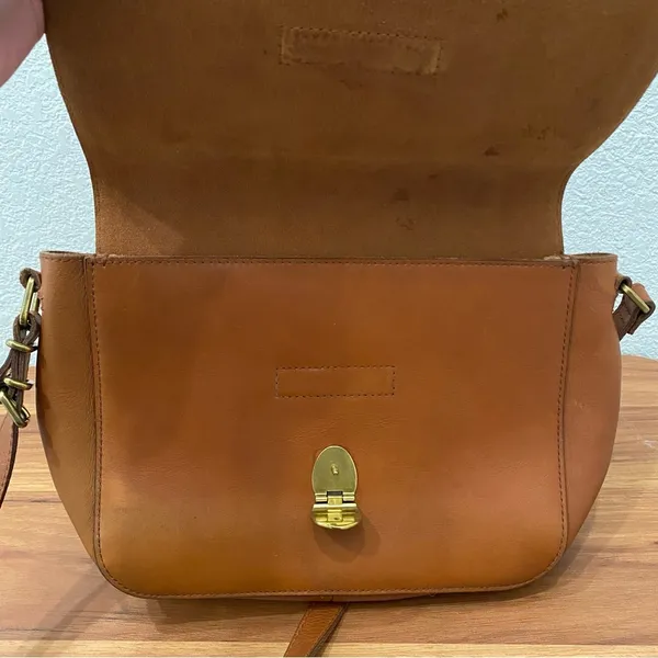 Madewell L4913 Brown Leather The Abroad Shoulder Bag - Image 6