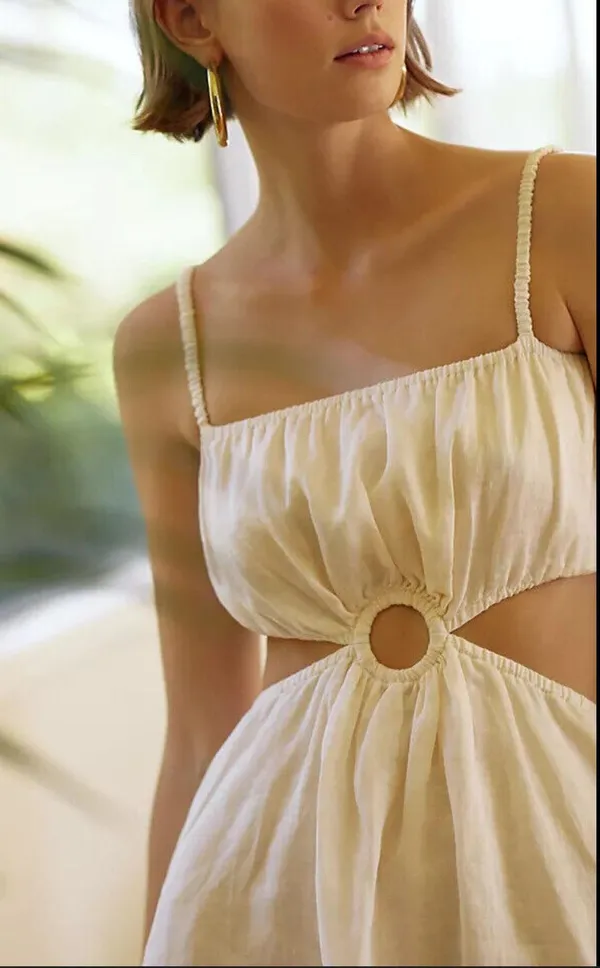 Anthropologie Dress Mini Linen - Image 2