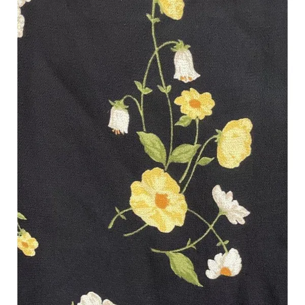 Reformation Dietrich Midi Dress Women’s 2 Piazza Black Floral Georgette Viscose - Image 4