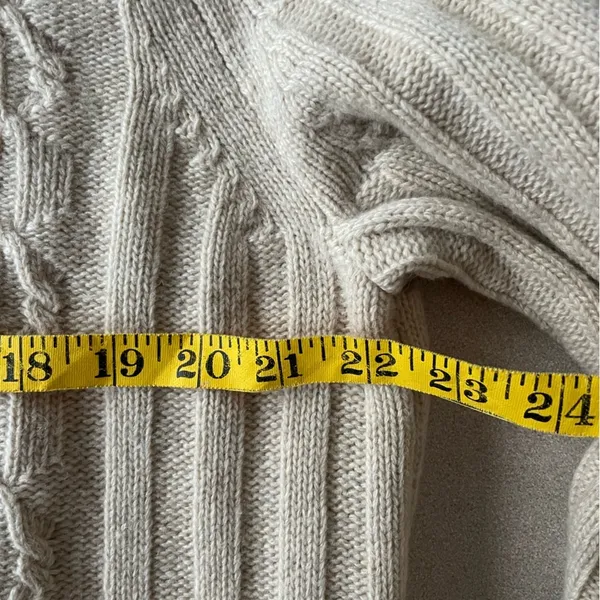 Bonobos Cream Cable‎ Knit Wool Blend Sweater Size Large EUC - Image 6