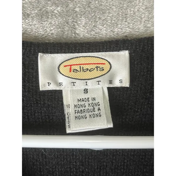 Vintage Black Floral Embroidered Wool Cardigan Jacket Cottagecore Folk Art Boho - Image 5