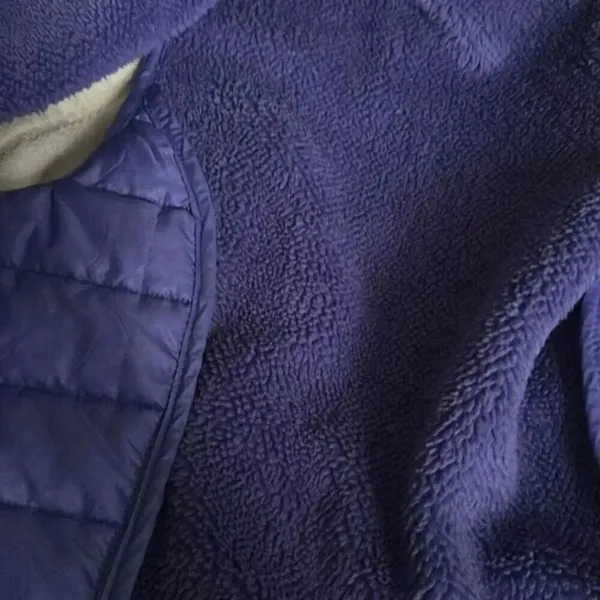 Free Country Women's Fleece Quilted Hybrid Vest Grey Purple Large - Image 8