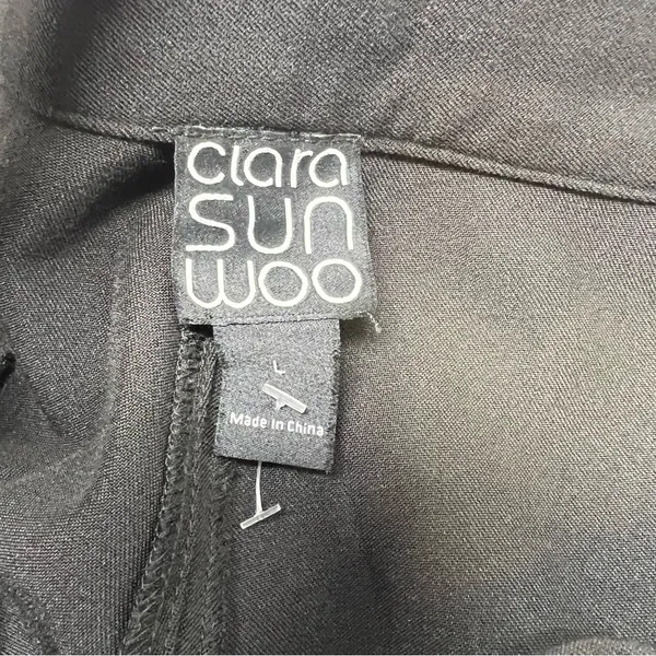 Clara Sun Woo Pants Womens L Black Wide Leg Stretch Career Trousers Pockets - Image 5