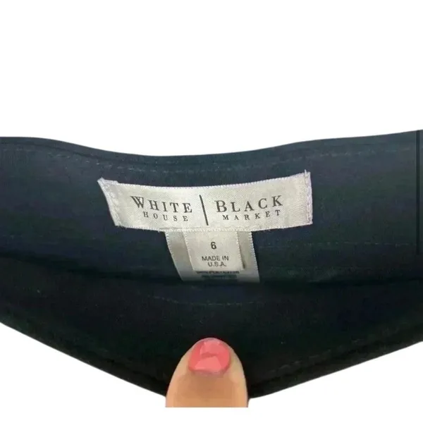 White House Black Market Women's Black Skirt Size 6 Knee Length side‎ zipper - Image 8