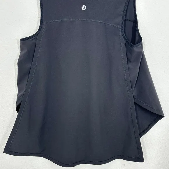 Lululemon Size‎ 4 Tank Black Asymmetrical Hem Tank Top Athleisure Workout Yoga - Image 5
