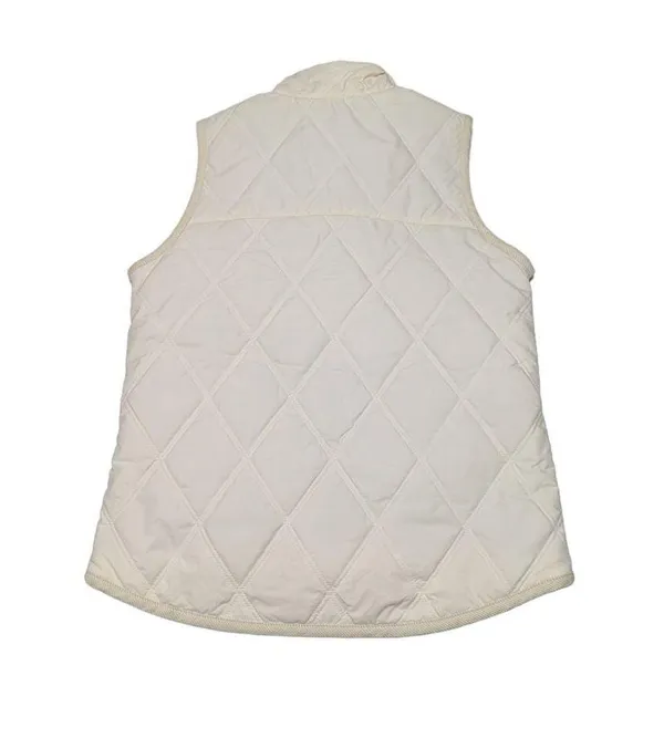 Carhartt Marlinton Vest Embroidered Puffer Cream Red Full Zip Womens Small Top - Image 2