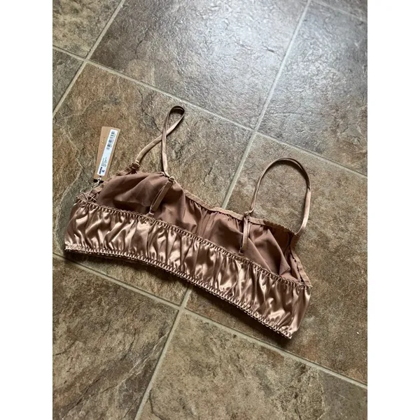Skims Sleepover Satin Bralette Honey Size XL - Image 7
