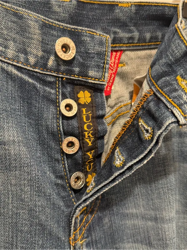 Lucky Brand Gene Montesano Jeans Women’s 8/29 Straight Leg USA Distressed - Image 7