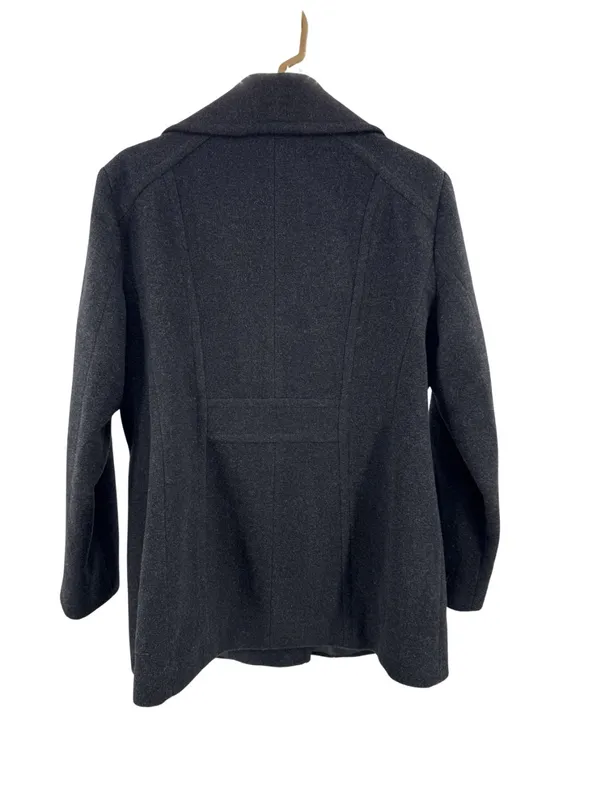 London Fog Women's Dark Charcoal Pea Coat L wool blend winter outdoors neutral - Image 2