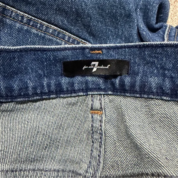 7 For All Mankind Cargo Jeans Size 27 Dark Blue Denim Logan Straight Leg Y2K - Image 7