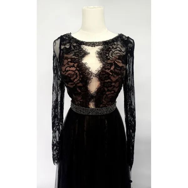 Sherri Hill 53565 Black Lace Open‎ Back Gown Size 4 NWT $750 - Image 6
