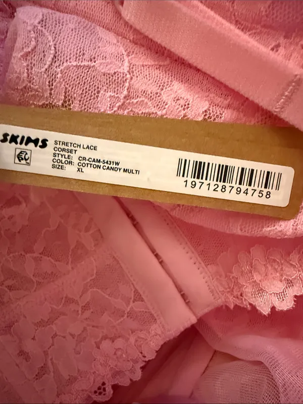 Skims Stretch Lace (G14) Corset Nwt Cotton Candy Pink Xl - Image 3