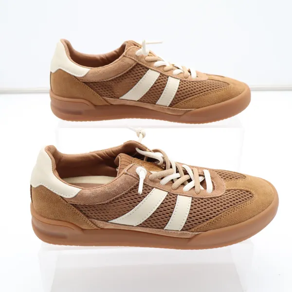 Verdict Women's Tan Mesh Suede Soccer Style Sneakers Size 6 Gum Sole - Image 3
