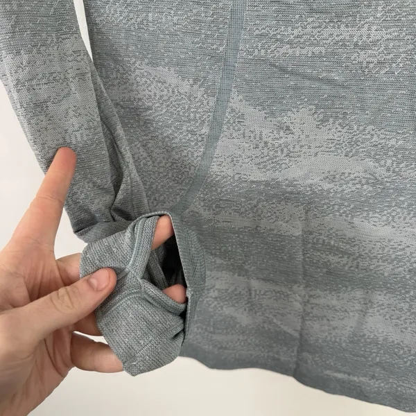Lululemon Swiftly Speed Hooded Quarter 1/4 Zip Blue Thumbholes Gym‎ Womens 2 - Image 4