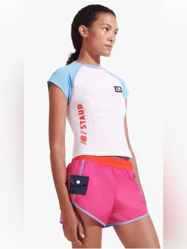 Staud x New Balance Women’s Rash Guard Swim T Shirt M - Image 2