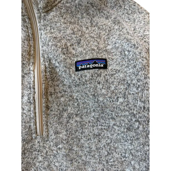 Patagonia Better Sweater 1/4 Zip Pullover Birch White Oatmeal Heather‎ Womens M - Image 2
