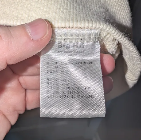 Official BTS Boys with Luv Sweater Medium Cream/Pink - Image 6