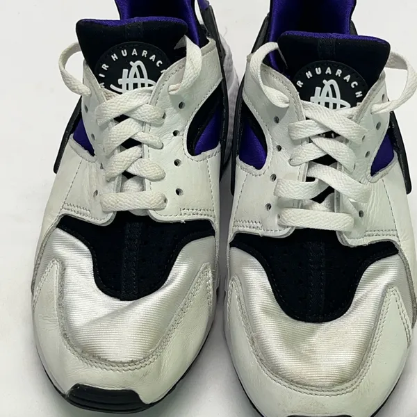 Nike‎ Air Huarache Run Sneakers Sz 7 Hyper Grape/White/Black Dh4439-105 Preowned - Image 2