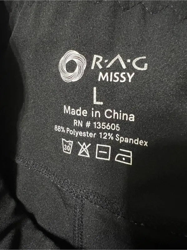 R.A.G Women’s Black‎ Performance Active Pants Black Size L - Image 3