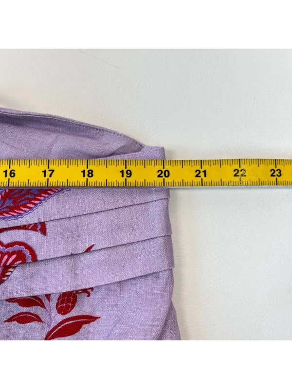 NWOT Linen Floral Tie Spaghetti Strap Pleated Layered Mini Dress Purple Size L - Image 9