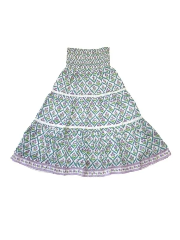 NWT Bell Alicia Bell Mandy Maxi in Floral Cotton Silk Voile Blockprint Skirt L - Image 2