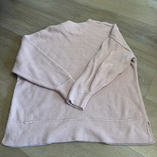 Aerie Light Pink Ribbed Knit Pullover Sweater - Image 5