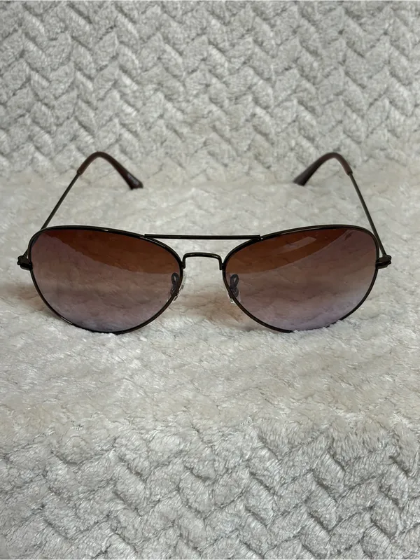 Rivanchy Aviator Sunglasses Brown Gradient Lens Metal Frame‎ Retro Vibe - Image 4