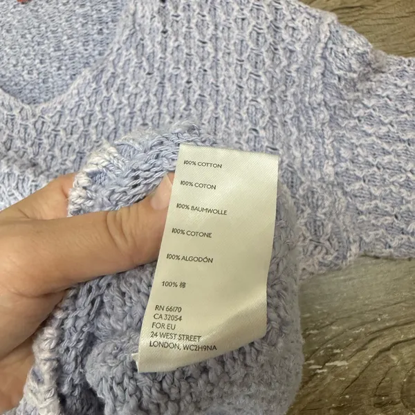 Anthropologie Pilcro Christian Periwinkle Lavender V-Neck Cropped Sweater - M‎ - Image 7