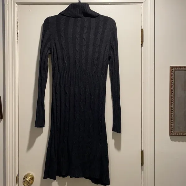 𝅺Alfani Silk Angora Knit Long Sleeve Sweater Dress Shawl Collar Size L - Image 8