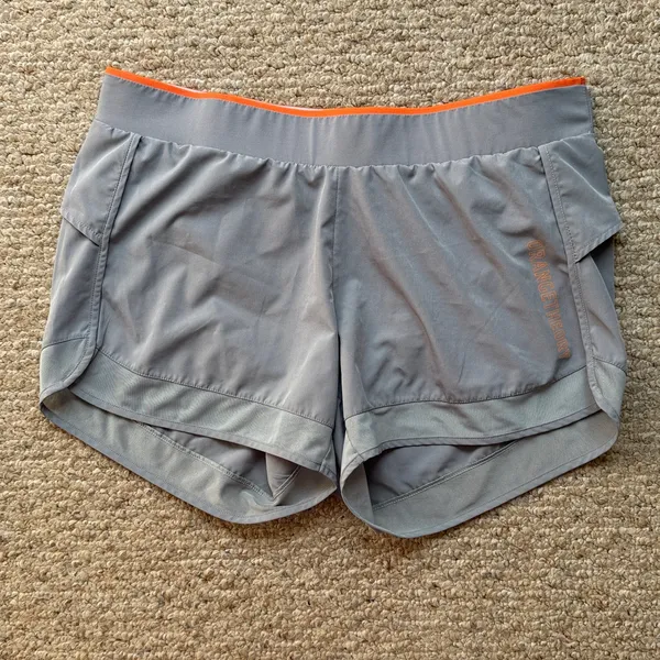 OTF Orangetheory Gray with Orange Athletic Shorts Size Large - Image 3