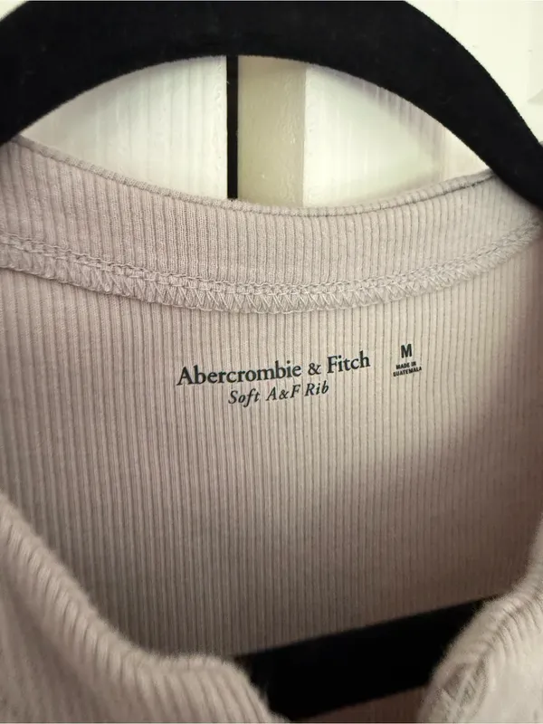 Abercrombie & Fitch Soft A&F Rib Gray Bodysuit Zip Deep Plunge Neck Medium - Image 3