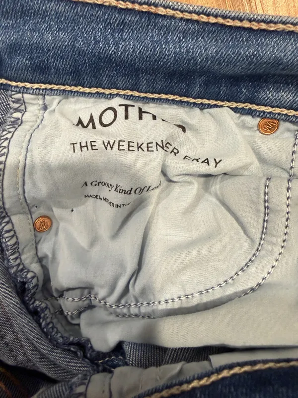 Mother The Weekender Fray Groovy Kind of Love Flare Wide Leg Jeans Women's US 28 - Image 5