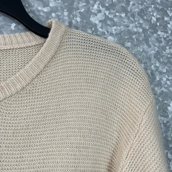 Lulus Women's Light Tan Casual Minimalist Acrylic Sweater - Size XS - Round Neck - Image 2