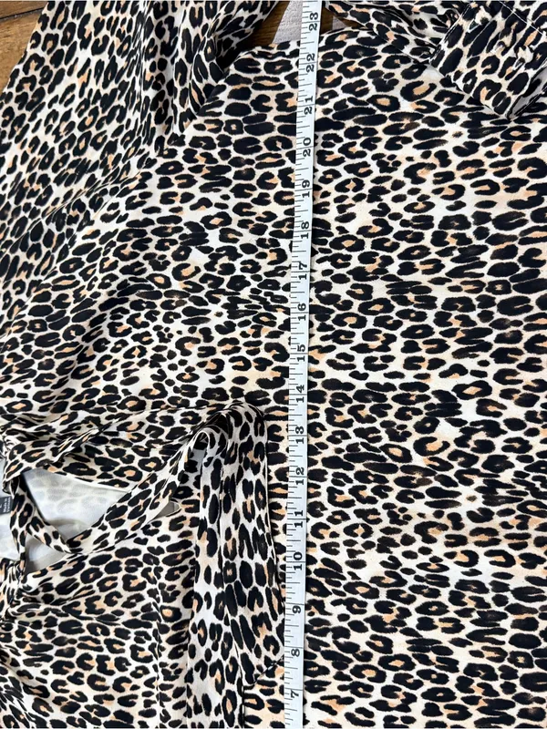 The Limited Leopard Print Tie Neck Blouse Size L Long Sleeve Animal Print - Image 7