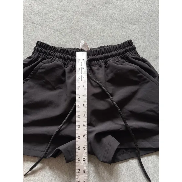 ALO Yoga Women's Alumni Black Nylon Pull-On Activewear Drawstring Shorts Sz S - Image 7