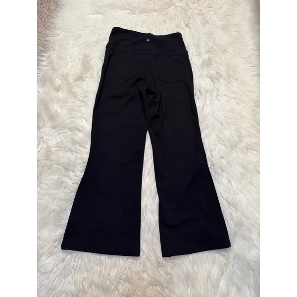 Halara Womens Sz Small Regular Cropped Flare Trouser Black Pull On Ponte Pockets - Image 7