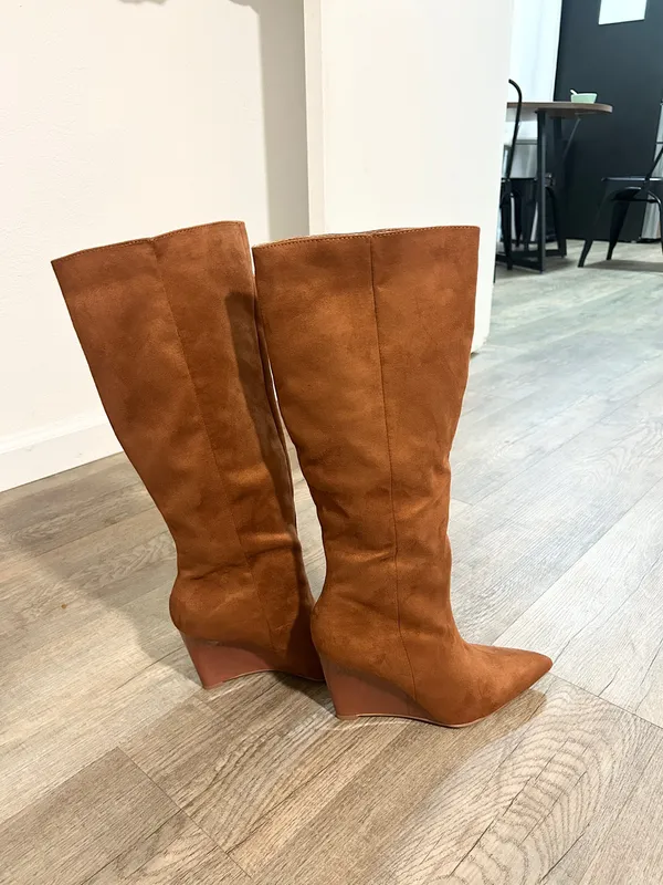 FashioNova NEW EGO women’s tan knee high boots size 7 - Image 8