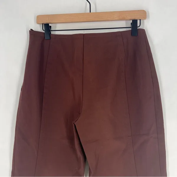 Escada Chocolate Brown Stretch‎ Cotton Mid Rise Crop Flare Pant Size 8 - Image 10
